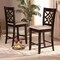 Baxton Studio Nicolette Modern and Contemporary Sand Fabric and Dark Brown Finished Wood 2-Piece Counter Stool Set 179-11422-Zoro - alternate 2